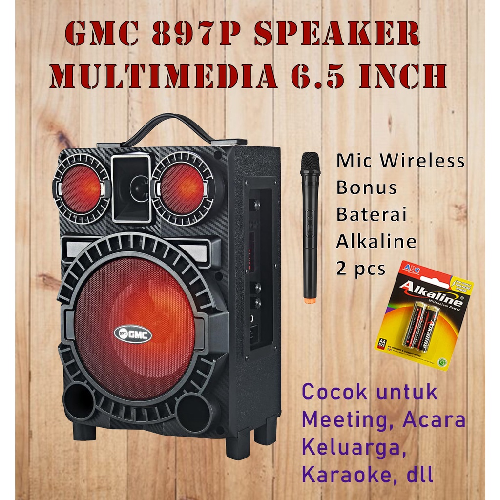 Jual GMC 897P Multimedia Portable Bluetooth Speaker 6 5 Free Mic