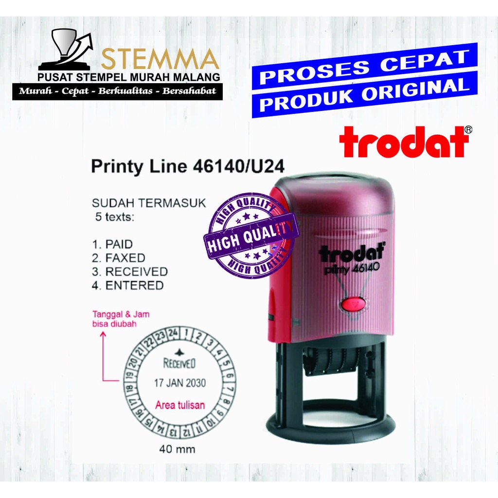 Jual Stempel Trodat 46140 U24 Stempel Mekanik Otomatis Stempel Tanggal