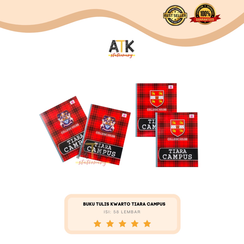 Jual Buku Tulis Campus Kwarto 58 Lembar Tiara Atk Shopee Indonesia