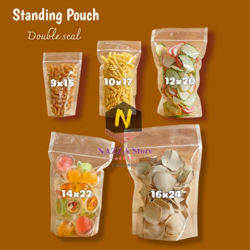 Jual Standing Pouch Zipper Seal Lebar Double Seal Isi 10 Pcs