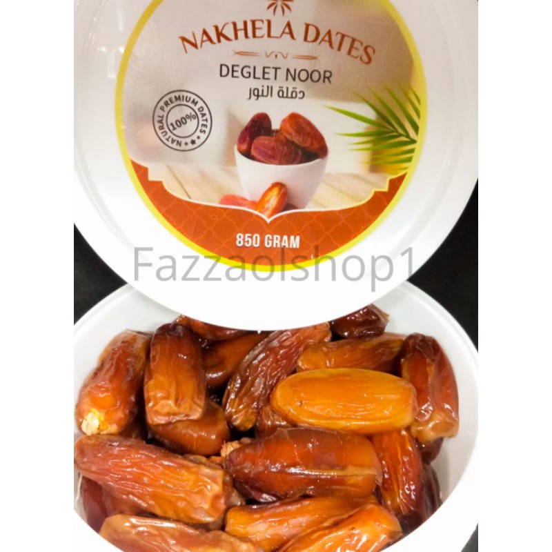 Jual Kurma Deglet Noor Non Tangkai NAKHELA DATES Kemasan Ember 850gr