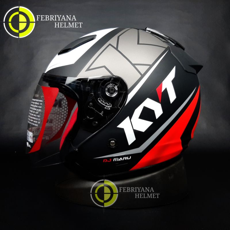 Jual Helm Kyt Dj Maru Seri Matt Black Red Fluo Shopee Indonesia