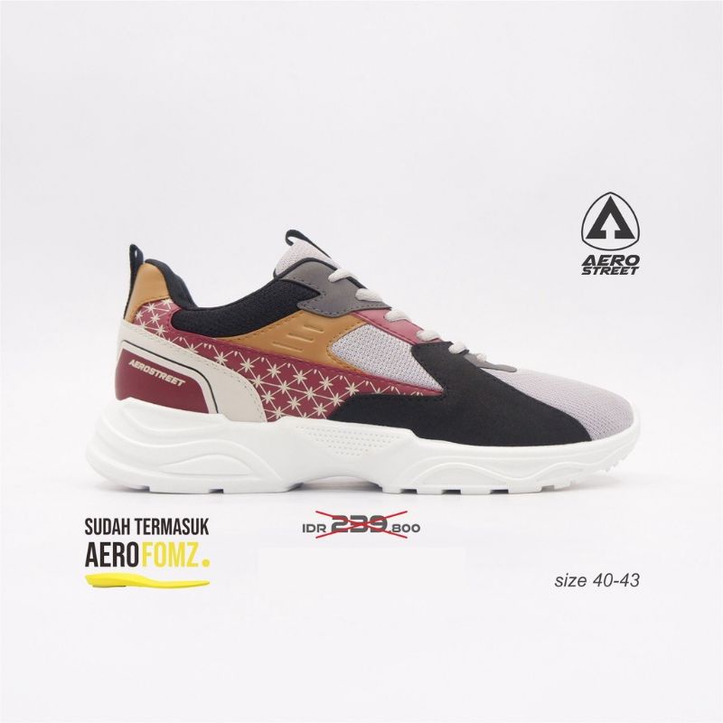 Jual Sepatu Aerostreet Series Batik Abu Maroon Shopee Indonesia