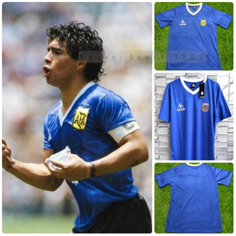 Jual Jersey Baju Bola Retro Negara Argentina MARADONA Away Kit Tandang