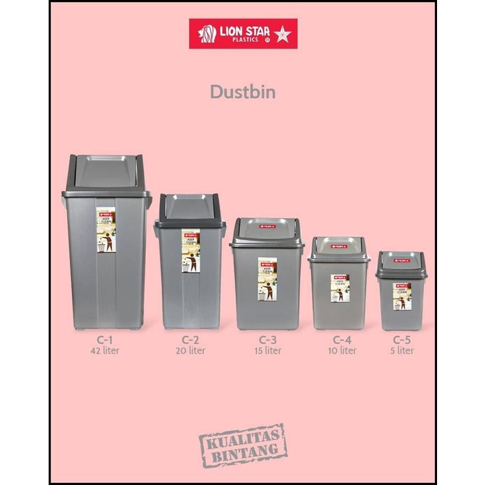 Jual Tempat Sampah Kotak Sampah C Dustbin Litres Lion Star Murah