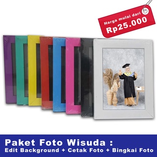 Jual PAKET FOTO WISUDA EDIT CETAK BINGKAI BISA RIQUEST BACKGROUND