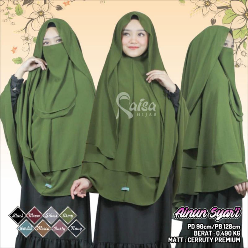 Jual Raisa Hijab Khimar Ainun Xl Jumbo Caruty Premium Layer Original