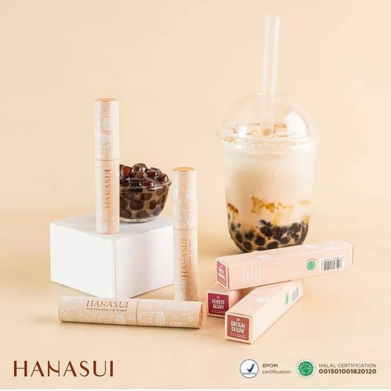 Jual Hanasui Mattedorable Lip Cream Boba Edition Shopee Indonesia