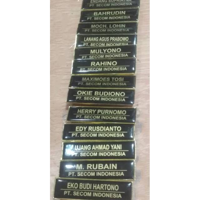 Jual Nama Dada Name Tag Papan Nama Dada 2cm X 8cm Paku Bahan Kuningan