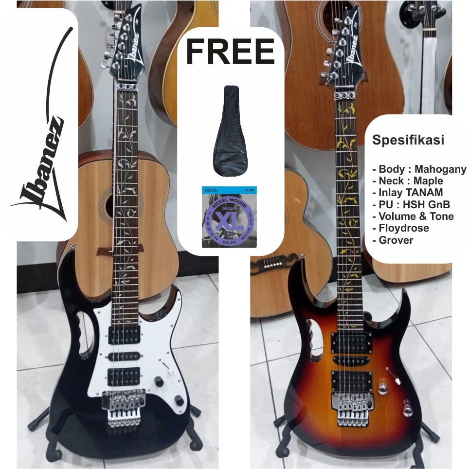 Jual Gitar Elektrik Merk Ibanez Model Jem Inlay Flower Updown Bonus Tas