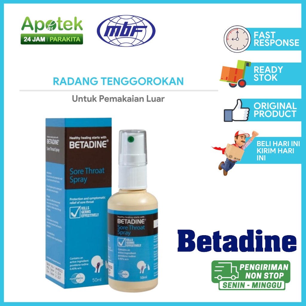 Jual Betadine Sore Throat Spray Untuk Radang Tenggorokan Shopee