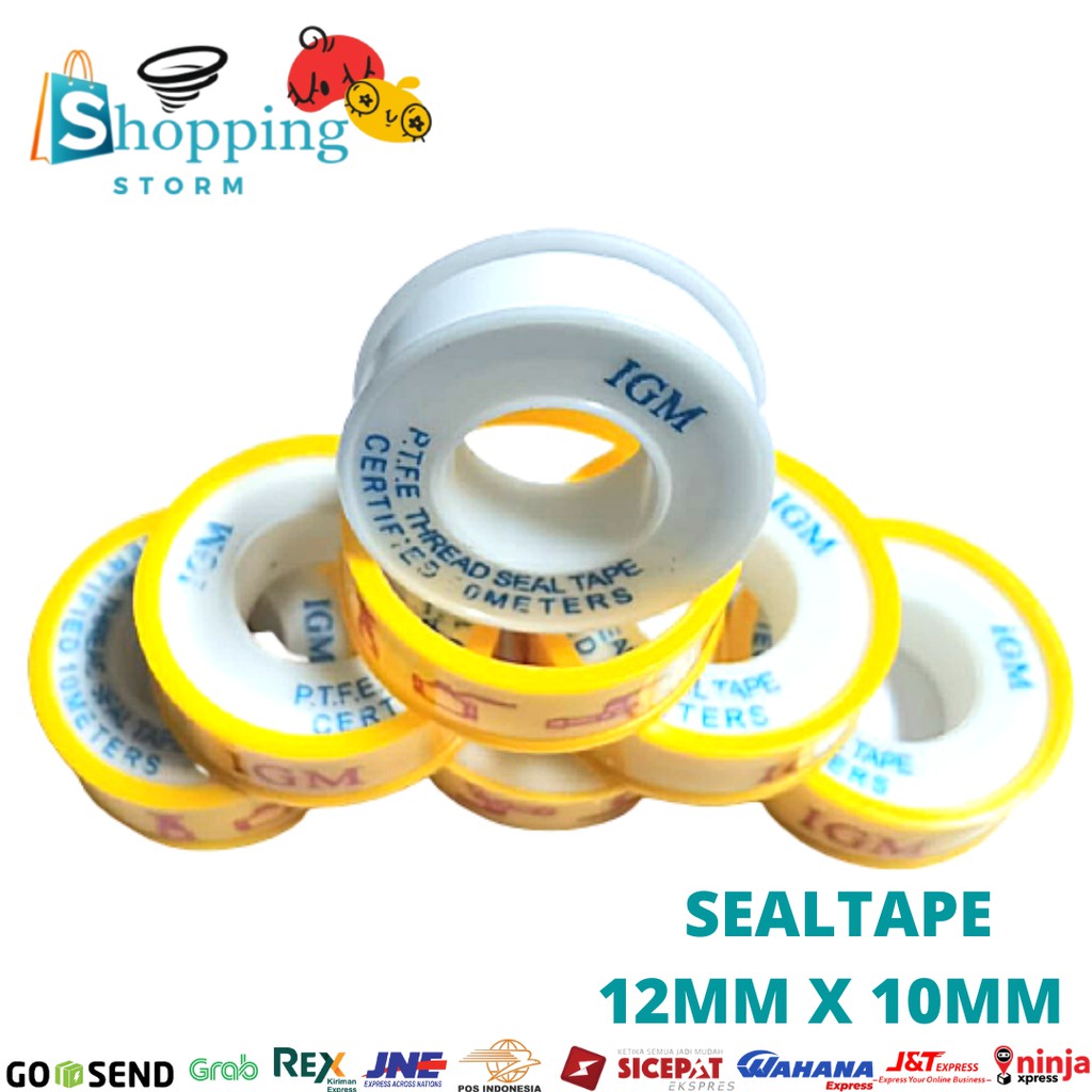 Seal Tape Kuning Isolasi Kran Air Selotip Pipa Ukuran 12MM X 10MM