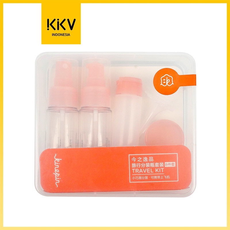 Jual KKV Kinepin Toiletries Kit Set Botol Untuk Bepergian 1 Set Isi 8