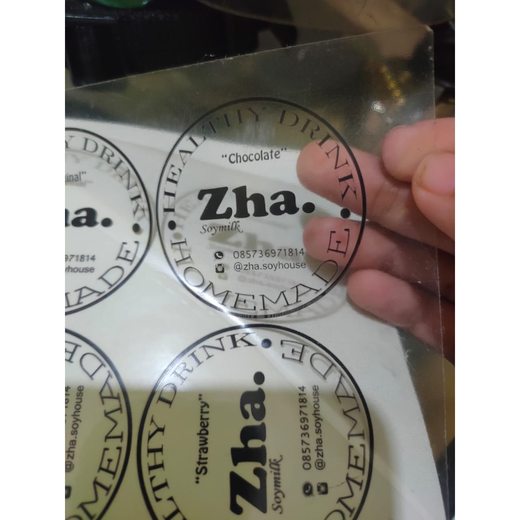 Cetak Stiker Label A3 VINYL TRANSPARAN Dan VINYL SUSU TANPA MINIMAL