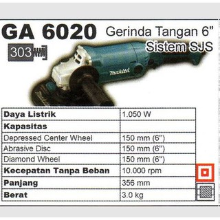 Jual Makita GA 6020 GA6020 Mesin Gerinda Tangan 6 Inch 150mm SJS