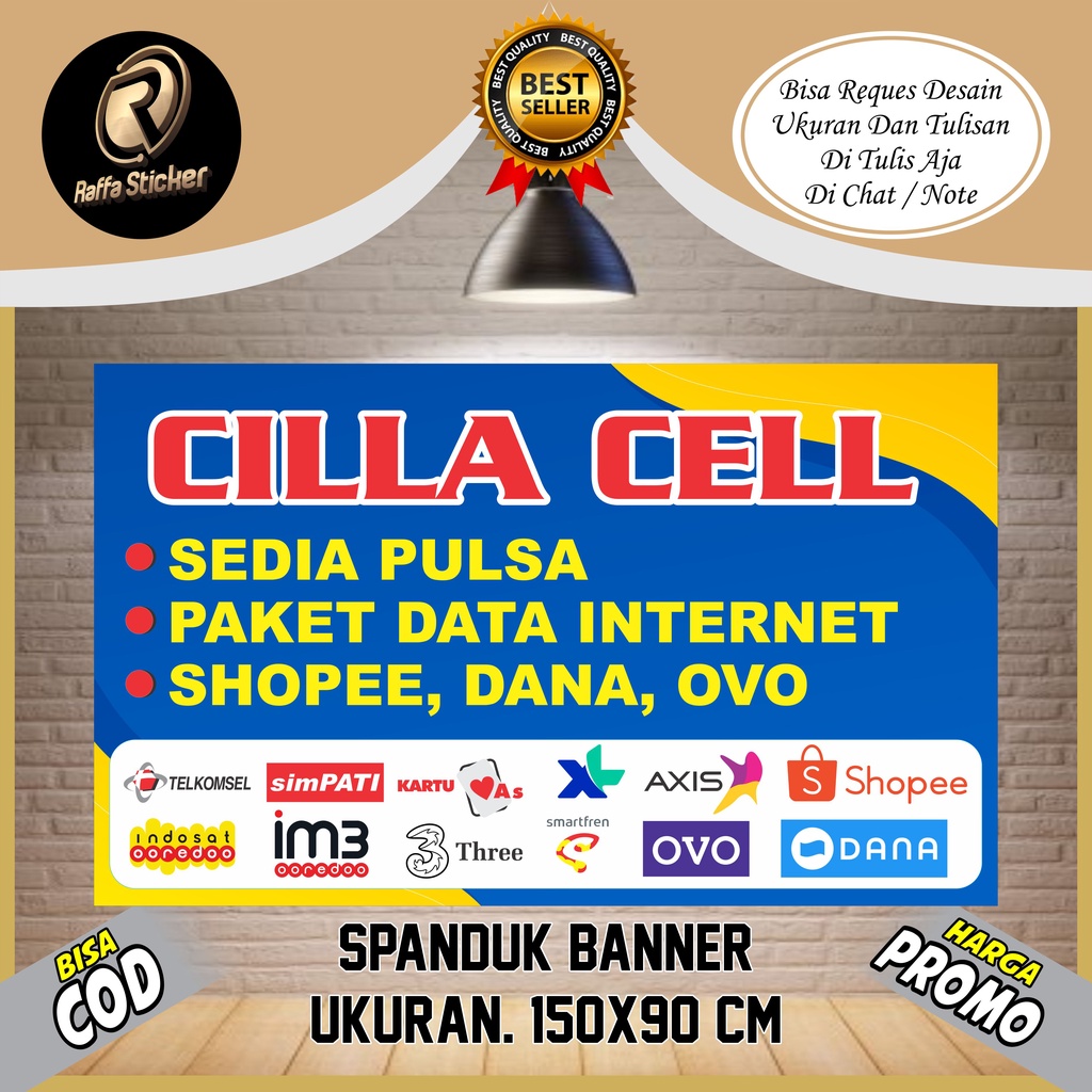 Jual Spanduk Banner Konter Pulsa Cell Seluler Ukuran X Cm Shopee