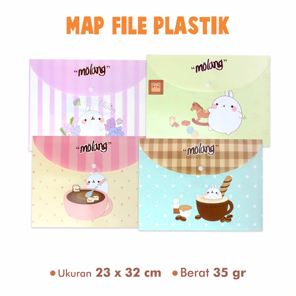 Jual Map Plastik Map File Karakter Ukuran A Molang Dengan Kancing