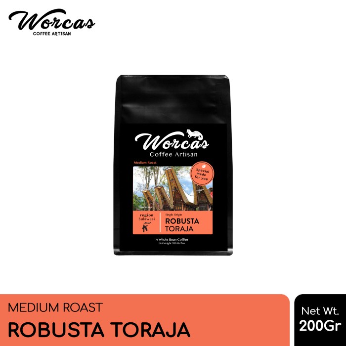 Jual Kopi Biji Worcas Kopi Robusta Toraja 200gr Medium Roast Kopi