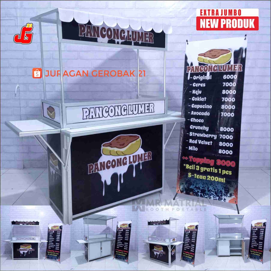 Jual Booth Portable Extra Jumbo Gerobak Lipat Meja Jualan Usaha