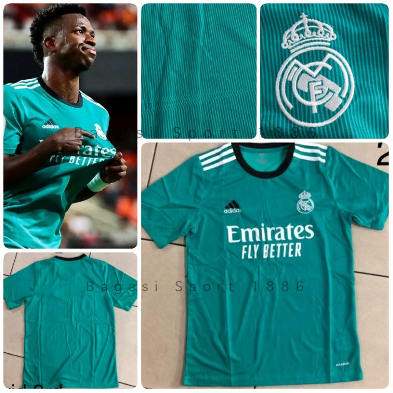 Jual Jersey Baju Bola Kit Real Madrid 3rd Hijau Third 2021 2022 Los