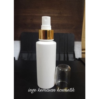 Jual BOTOL SPRAY RF 100 ML PUTIH TUTUP GOLD FULLCAP TUTUP BULAT