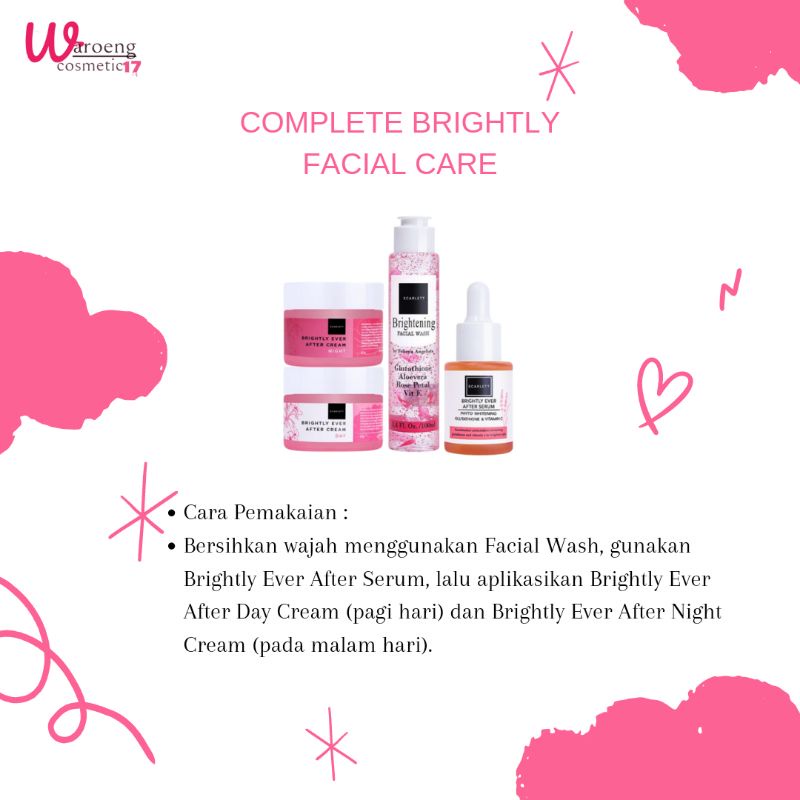 Jual Scarlett Whitening Complete Brightly Facial Care Shopee Indonesia