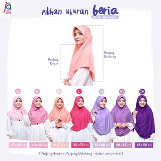 Jual Jilbab Afra Arfa BERIA Ukuran XS 3XL Bergo Kaos Dengan Pet