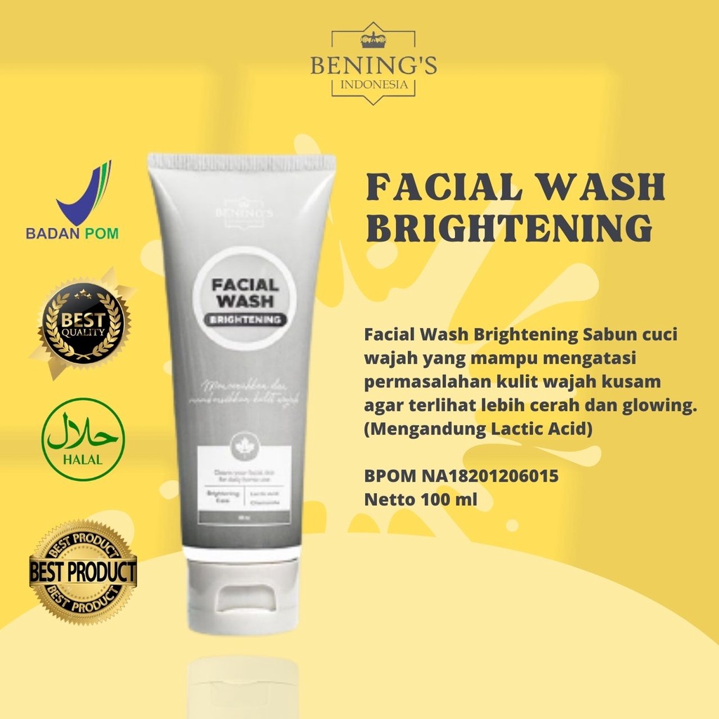 Jual BENINGS FACIAL WASH BRIGHTENING DR OKY PRATAMA SABUN CUCI WAJAH