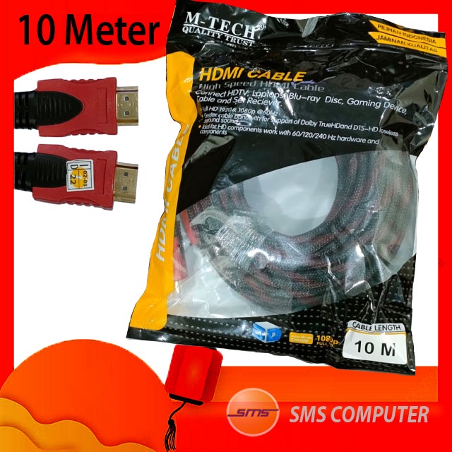 Jual Kabel HDMI To HDMI 10m Jaring Merk M Tech 10 Meter Shopee Indonesia