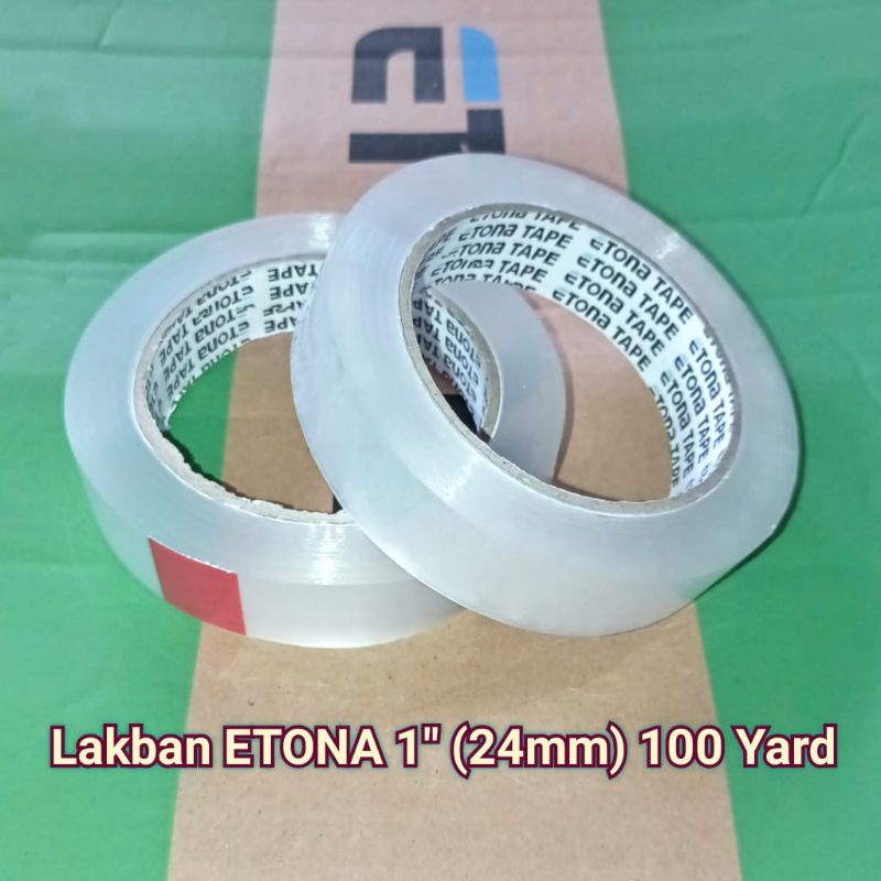 Jual Lakban Bening 1 Inch 100 Yard ETONA Isolasi Solasi Solatip