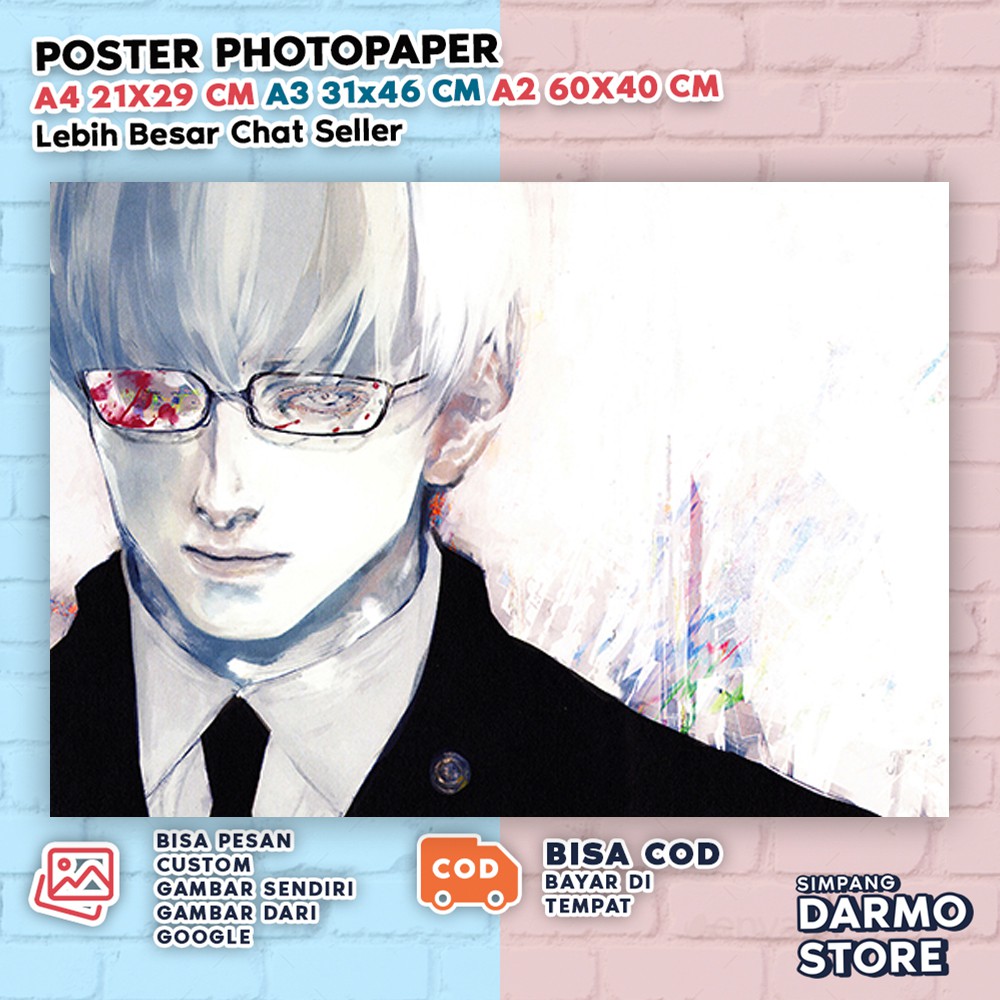 Jual Poster Tokyo Ghoul Ken Kaneki Touka Rize Juuzou Anime Wibu Terbaru