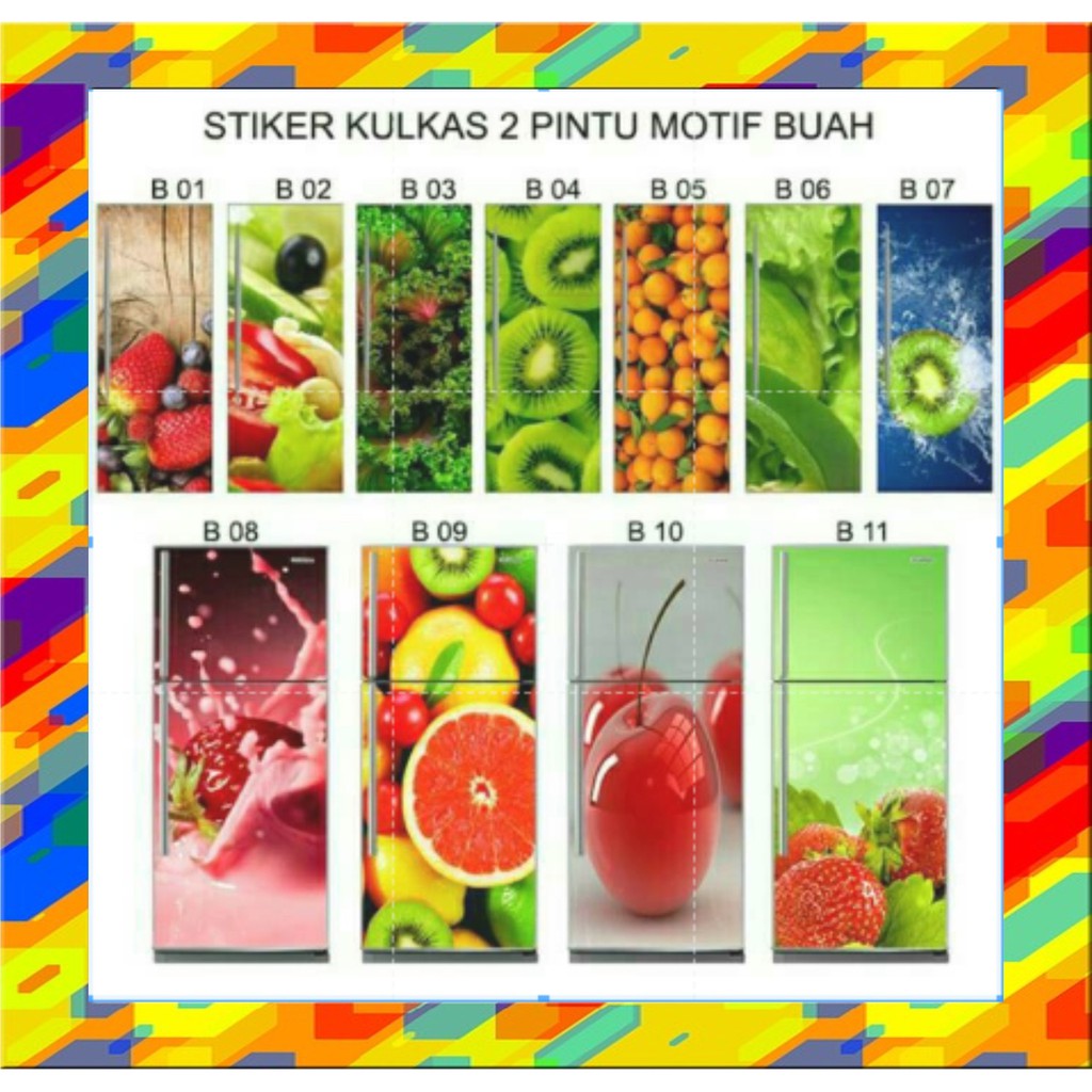 Jual Stiker Kulkas Pintu Dan Pintu Motif Buah Buahan Koleksi Stiker