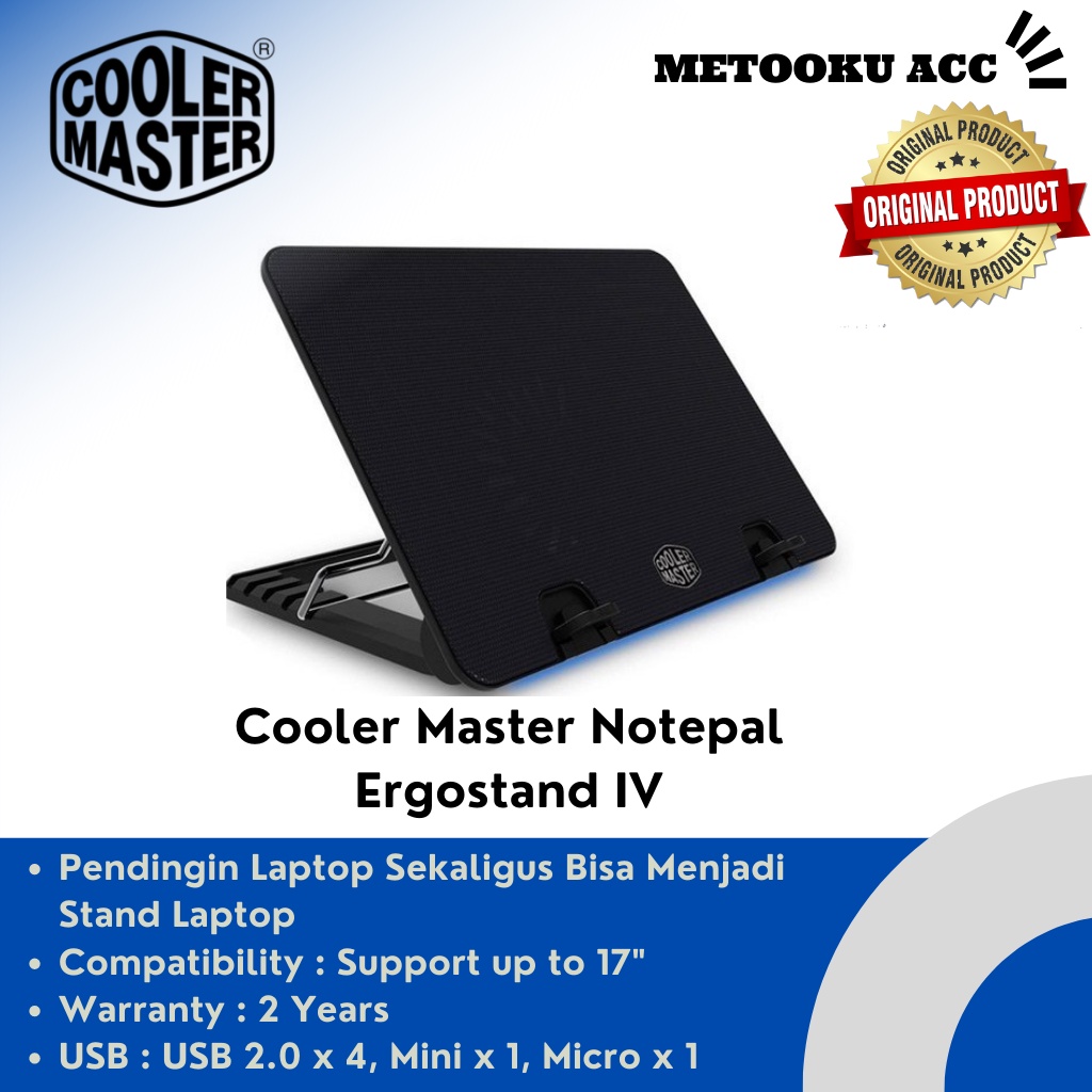 Jual Cooler Master Notepal Ergostand IV Cooling Pad For Laptop Kipas