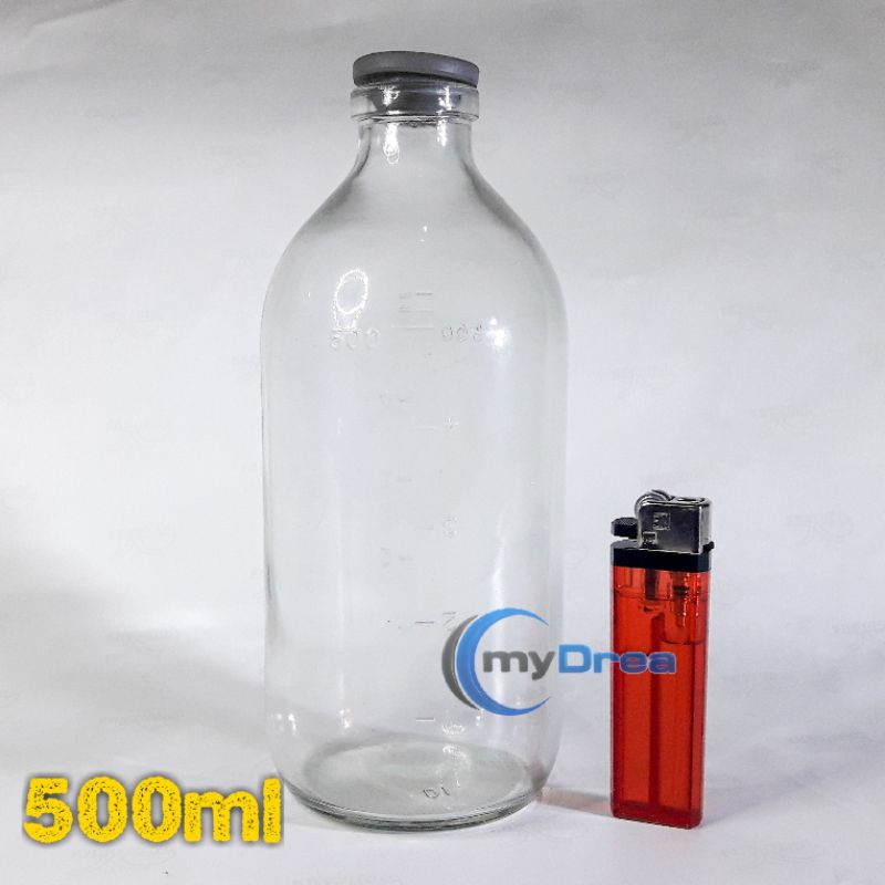 Jual Botol VIAL 500 Ml Kaca Bening Penyimpan Asi Jamu Madu Herbal