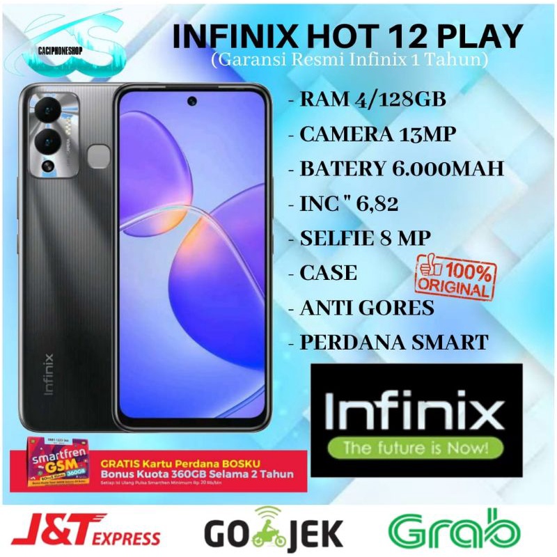 Jual Infinix Hot 12 Play Ram 4GB Rom 128GB 4 128 4 64GB Garansi Resmi