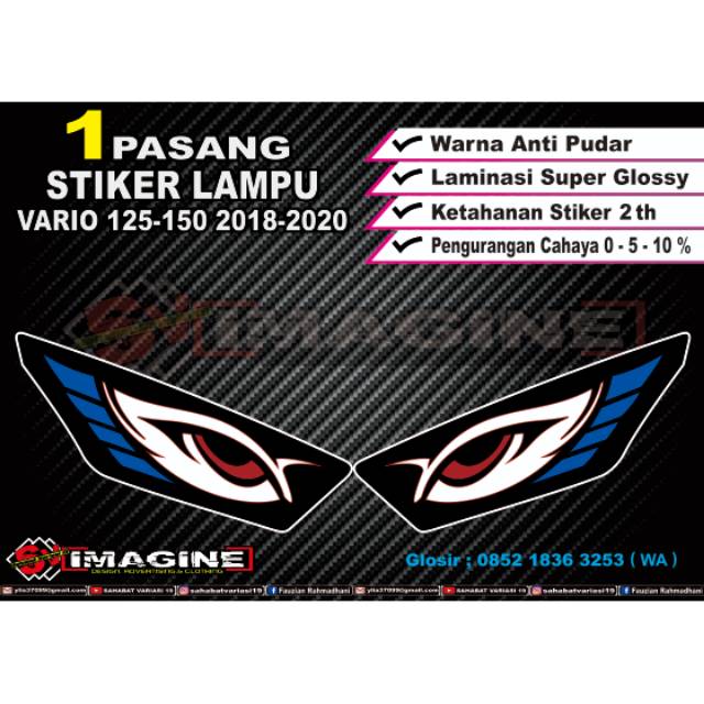 Jual Stiker Lampu Vario 125 150 2018 2020 Mata Elang Shopee Indonesia