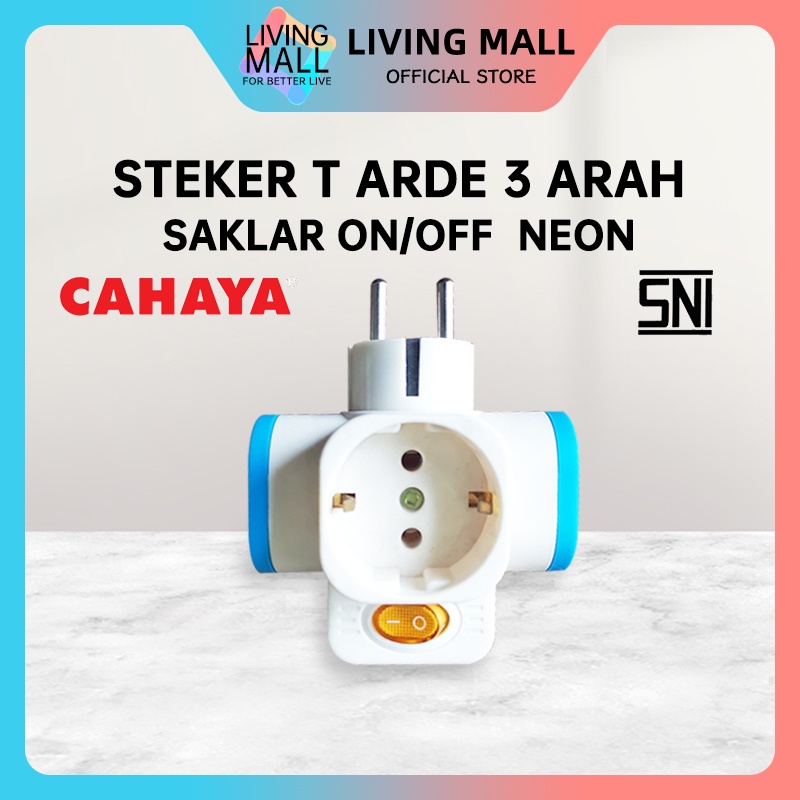 Jual Steker T Arde Arah Saklar Neon Colokan Cabang Multi Cahaya