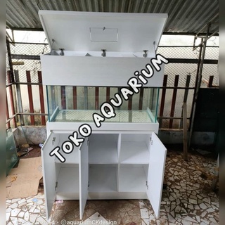 Jual AQUARIUM 120 CM PAKAI KACA BARU TEBAL 12 MILI LEMARI PENUTUP