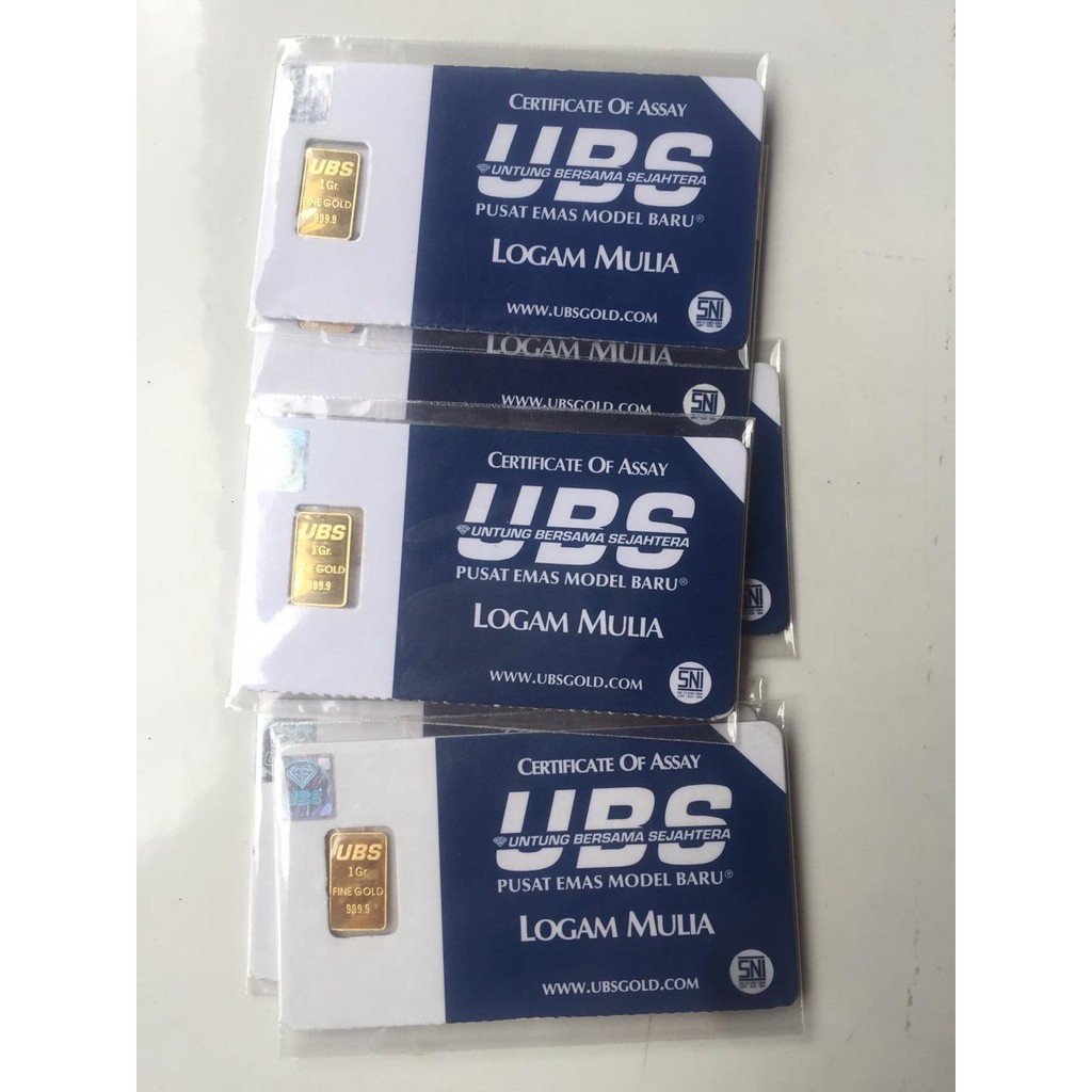 Jual Logam Mulia EMAS UBS 1 Gr SNI Certificate Of Assay Indonesia