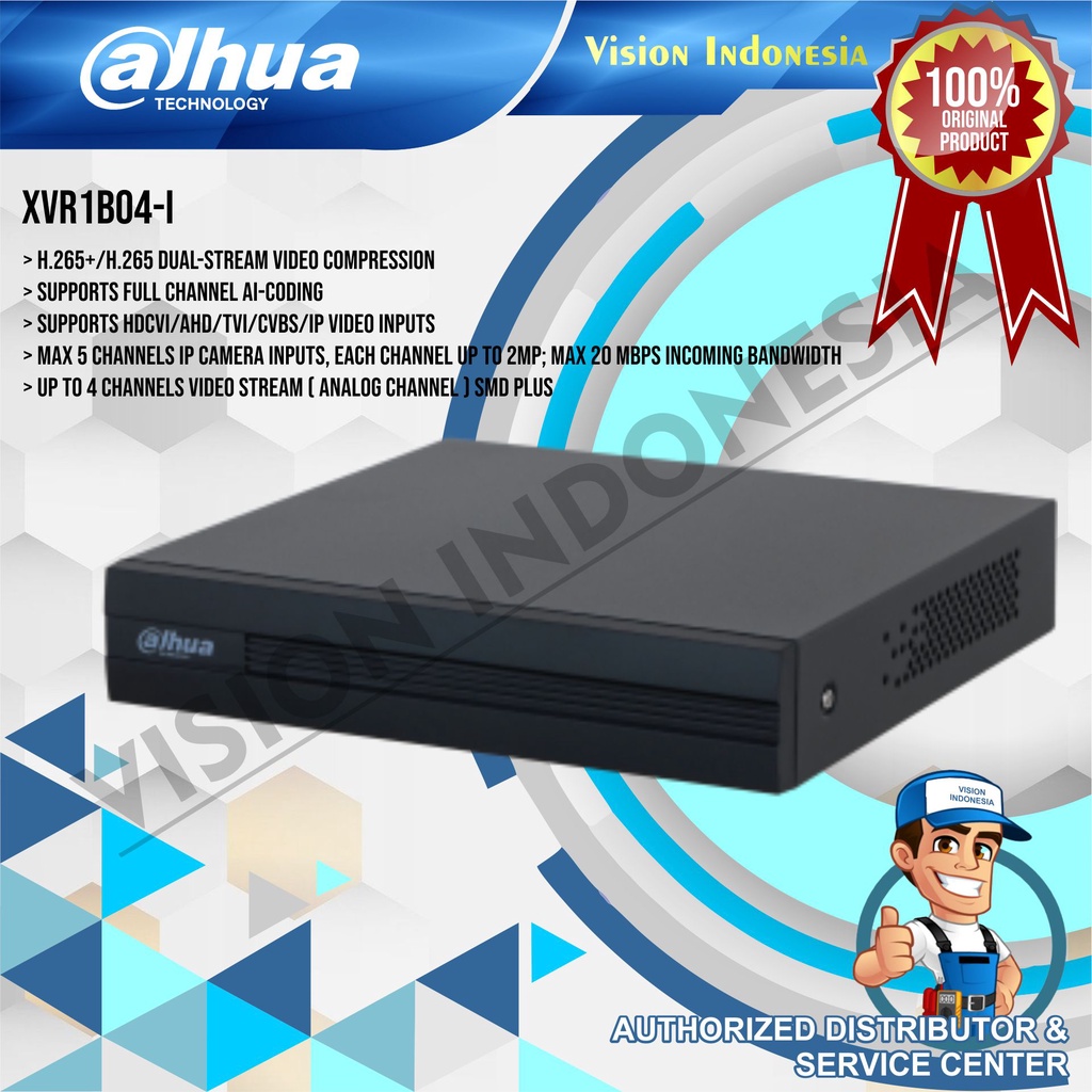 Jual Dahua XVR1B04 I XVR Dahua Cooper WizSense 4Channel Original