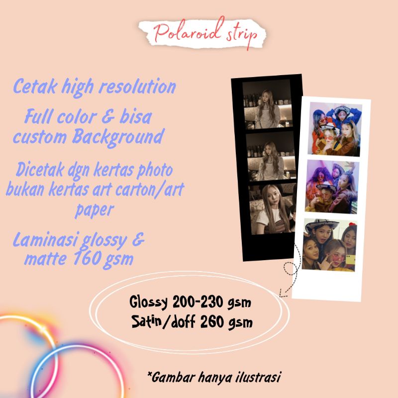 Jual Polaroid Strip Custom Laminasi Tanpa Laminasi Shopee Indonesia