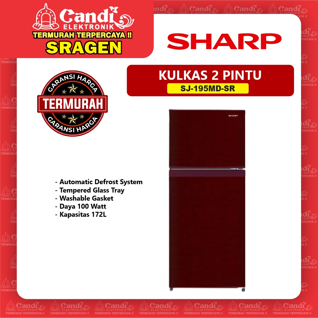 Jual SHARP KULKAS 2 PINTU SJ 195MD SR Shopee Indonesia