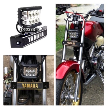 Jual Lampu Sorot 6 Mata LED Plus Breket Kumis RX KING Logo Yamaha ADA