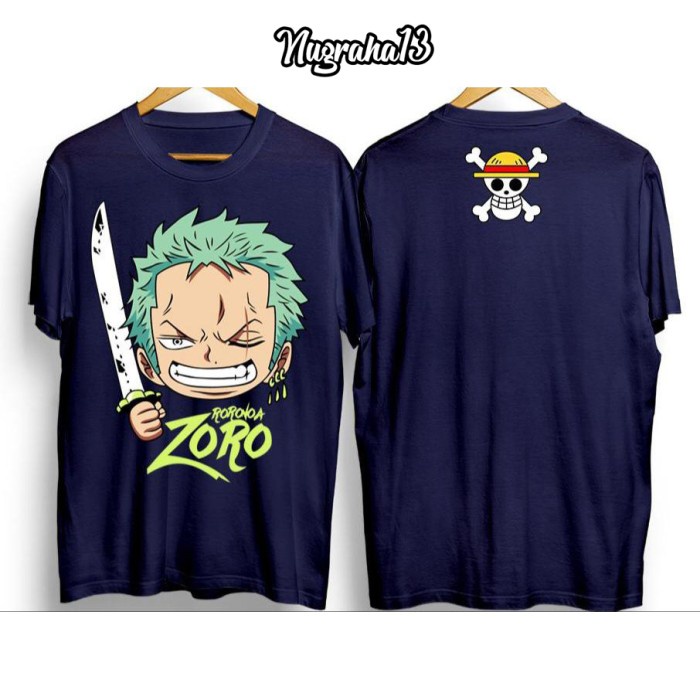 Jual Baju Kaos Anime One Piece Murah Keren Roronoa Zoro Swords Tshirt