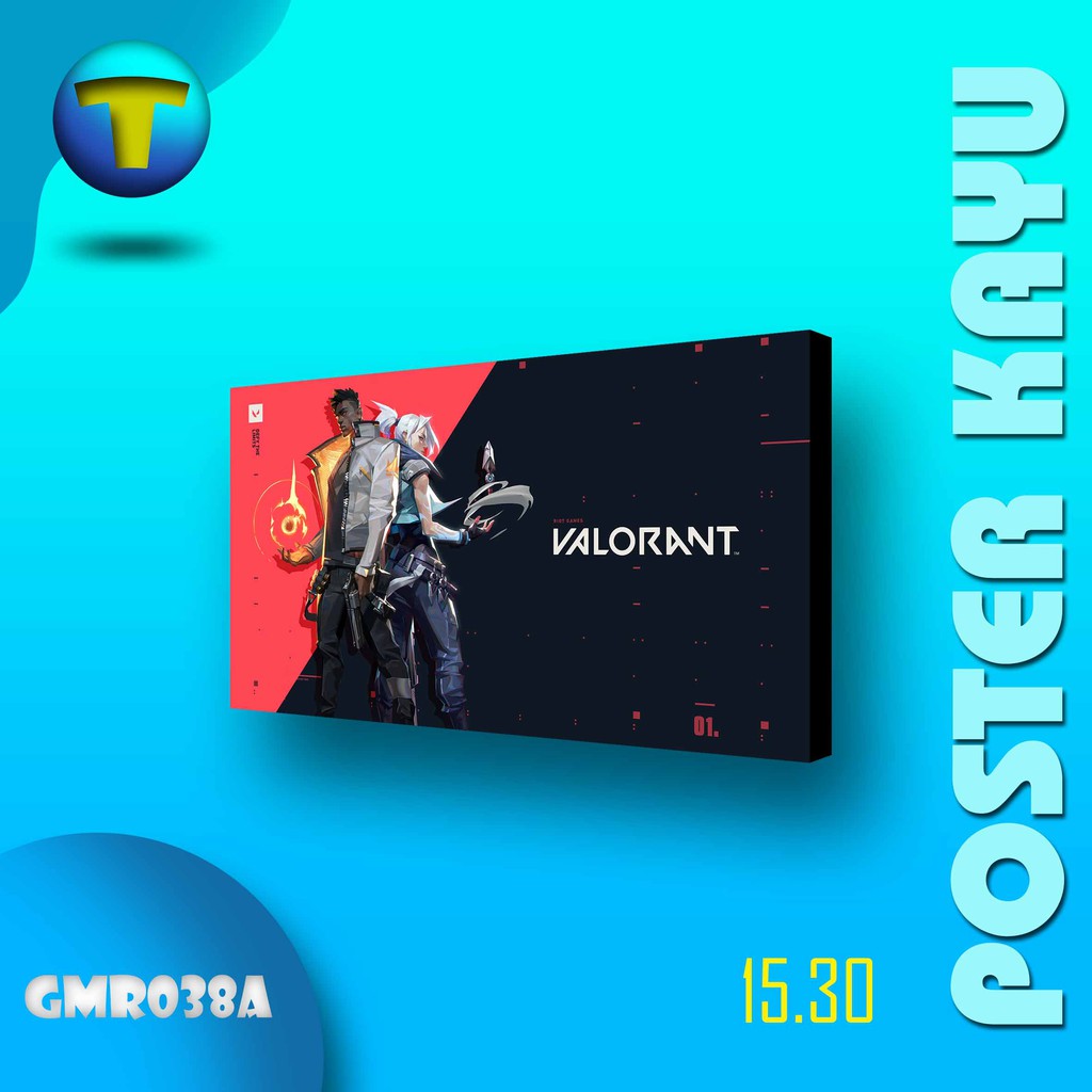 Jual Hiasan Dinding Poster Kayu Valorant Gaming Room Gamers Dekorasi