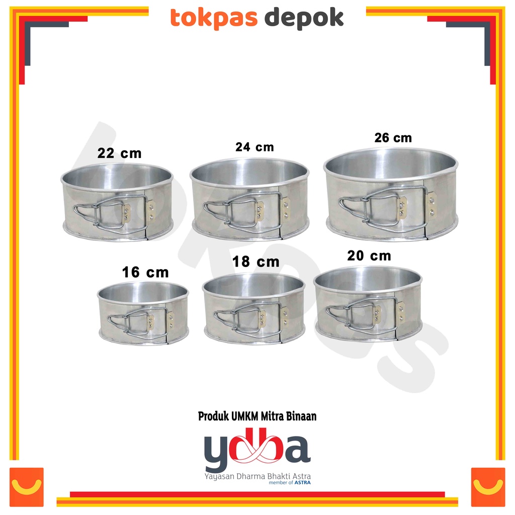 Jual Loyang Bongkar Pasang Bulat Bolu Kue Aluminium Diameter