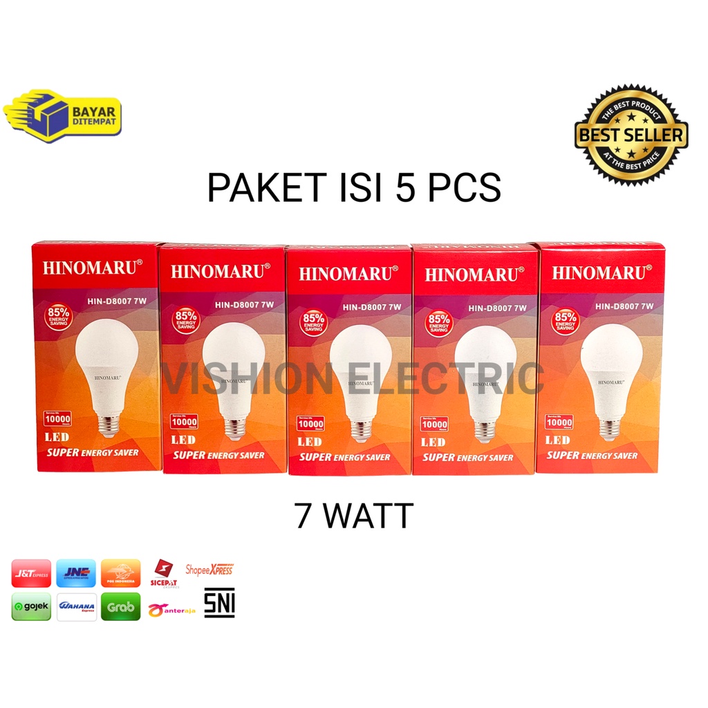 Jual Paket Pcs Hinomaru Lampu Led Bulb Watt Hin D W Cahaya