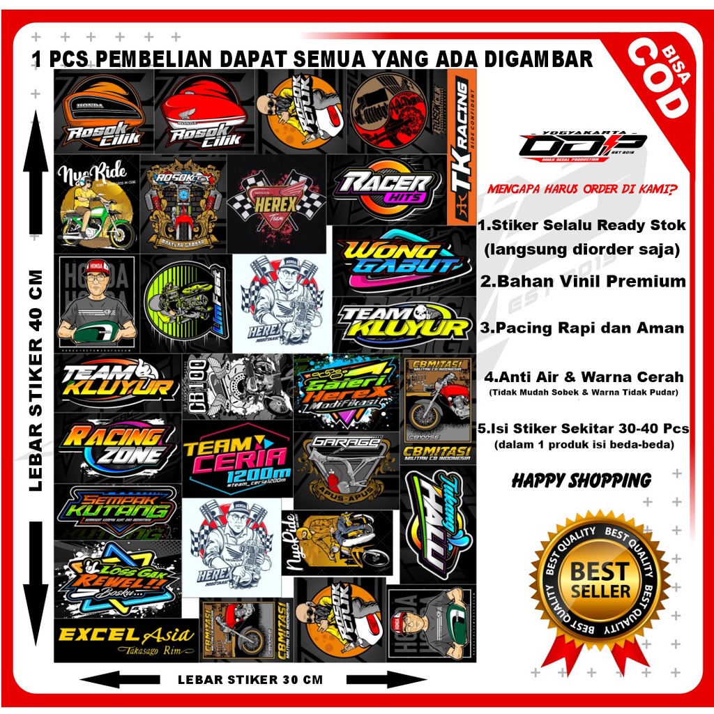 Jual Sticker Pack Sponsor Racing Herex Rcb Shopee Indonesia