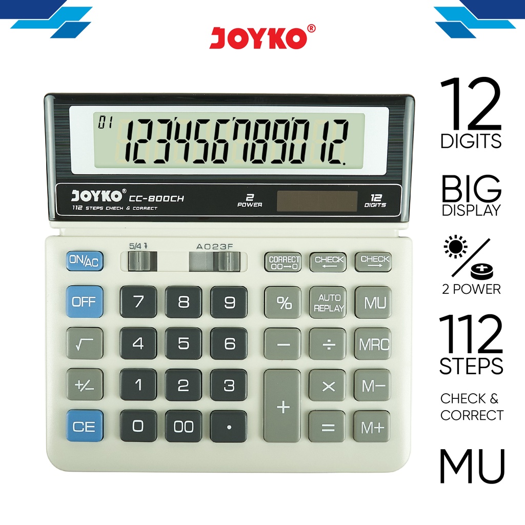 Jual Calculator Kalkulator Joyko CC 800CH 12 Digits Check Correct