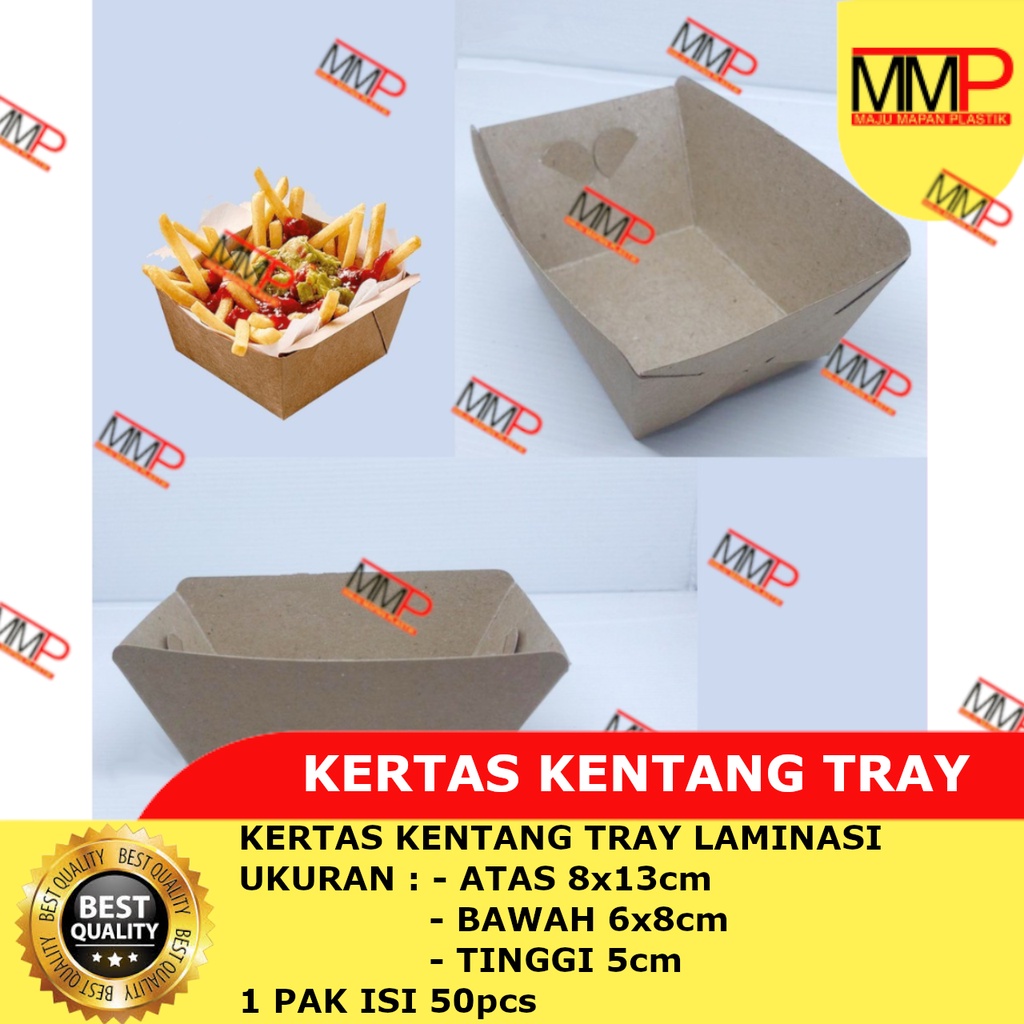 Jual Pcs Paper Tray Kentang Paper Tray Coklat Kertas Kotak